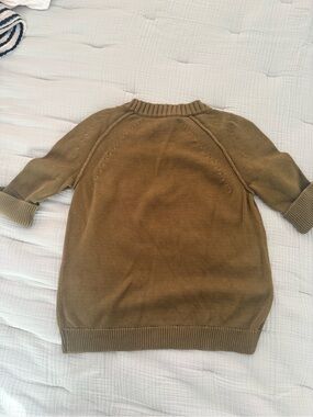 J. Crew Olive Quarter-Sleeve Crewneck Sweater